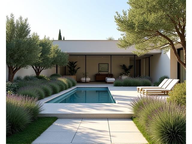 Diseño de jardín moderno en chalet de Madrid