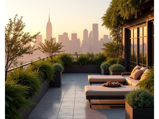 Terraza urbana con vistas en Barcelona